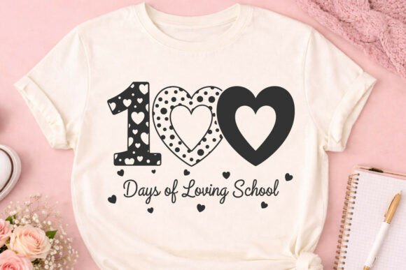 100 Days of Loving School Heart SVG for Blog and T-Shirt Graphics