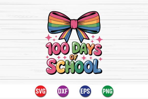 100 Days of School Bow SVG Graphics