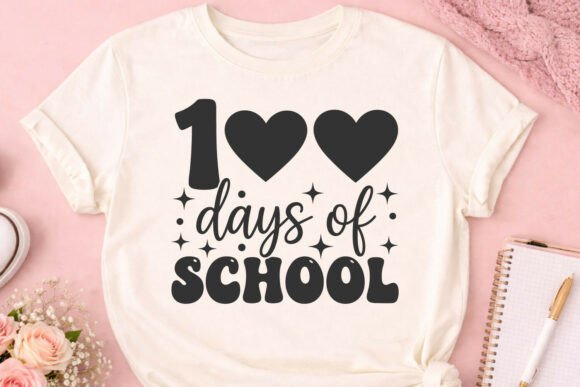 100 Days of School Heart SVG PNG