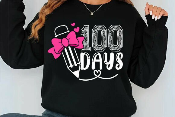 100 Days of School SVG PNG for T-Shirt Designs and Marketing Graphics