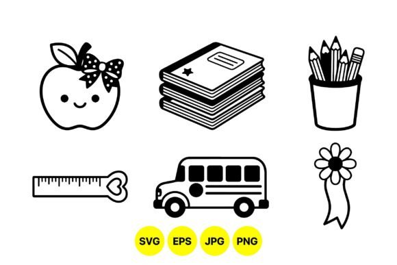 Cute School Supplies SVG Clipart Review for Real Projects