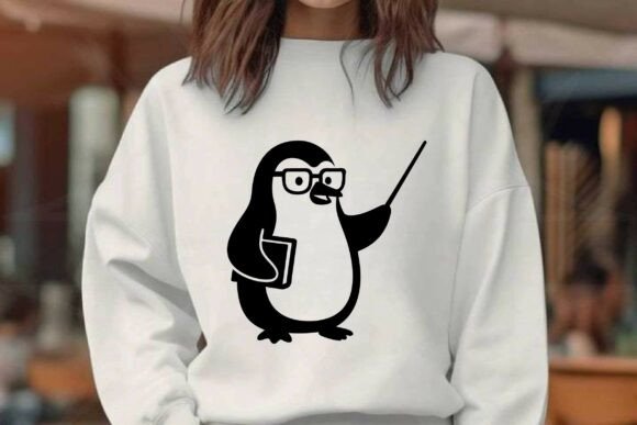 Funny Teacher Penguin SVG Clipart Vector Review