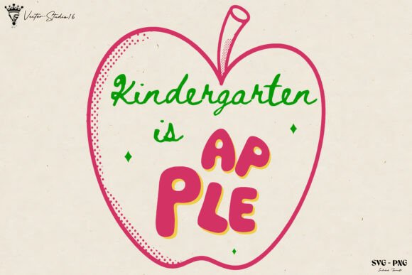 Kindergarten Teacher Apple SVG PNG – Graphics & Illustrations