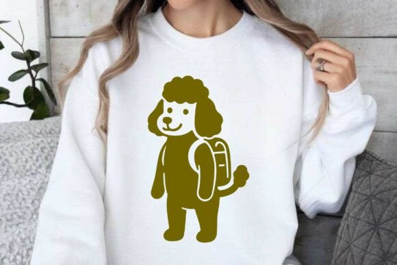 Poodle Wearing School Bag SVG Cut File
