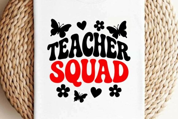 Retro Teacher Squad SVG T-shirt Design: A Bold Graphic for Creative Branding
