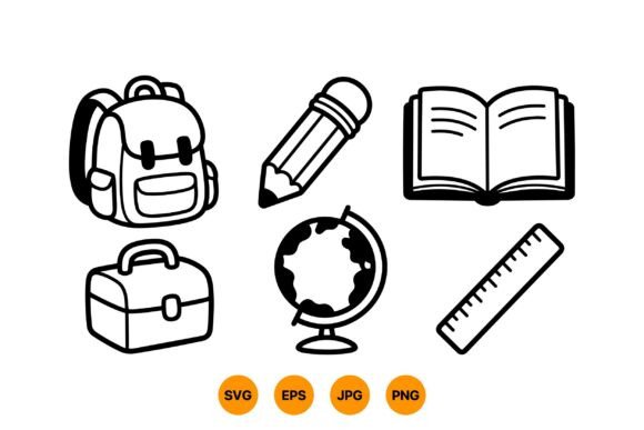 School Icons SVG Clipart Pack: A Playful Design Asset for Educational Content