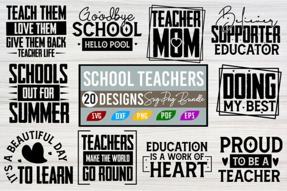 School Teachers SVG PNG Bundle: A Versatile Graphic Design Asset for Local Business Branding