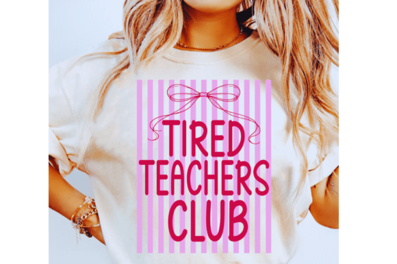 Striped Tired Teachers Club SVG: A Graphic Design Asset for Local Business Branding