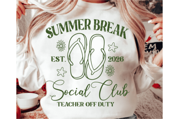 Summer Break Social Club SVG, Teacher PNG for T-Shirt Designs and More