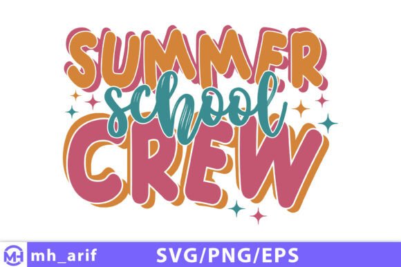 Summer School Crew SVG Groovy Teacher Graphics