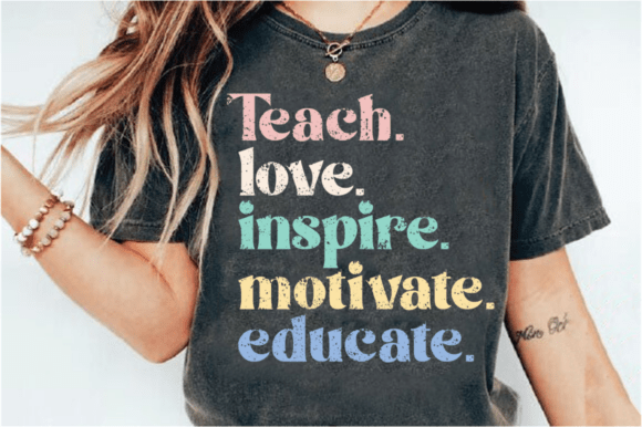 Teach Love Inspire SVG and Teacher PNG for T-Shirt Designs & Website Graphics