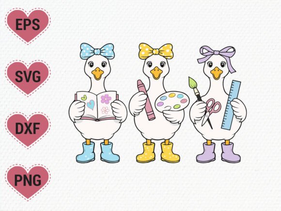 Teacher Goose Svg Graphics for T-Shirt Designs