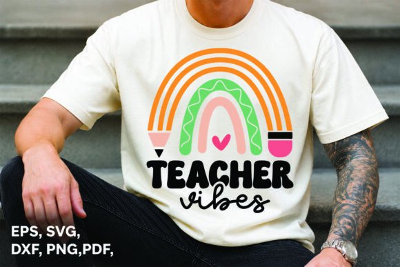 Teacher Vibes Svg, Retro Teacher PNG